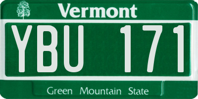 VT license plate YBU171