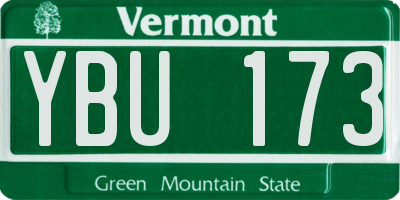 VT license plate YBU173