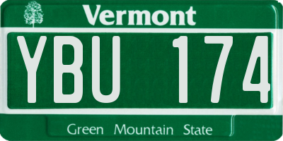VT license plate YBU174