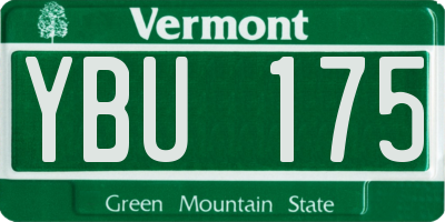 VT license plate YBU175