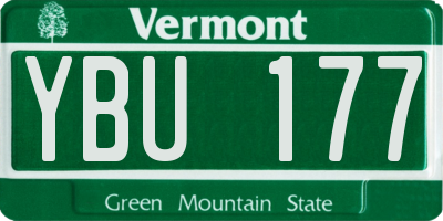 VT license plate YBU177
