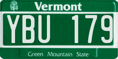VT license plate YBU179