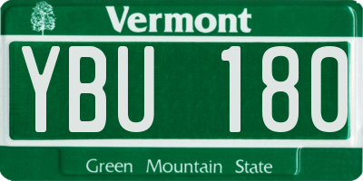 VT license plate YBU180