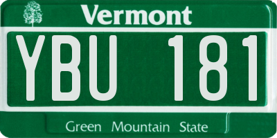 VT license plate YBU181