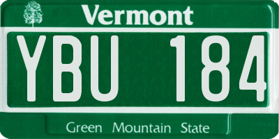 VT license plate YBU184