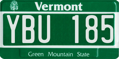 VT license plate YBU185