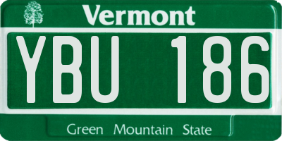 VT license plate YBU186