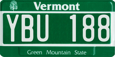 VT license plate YBU188