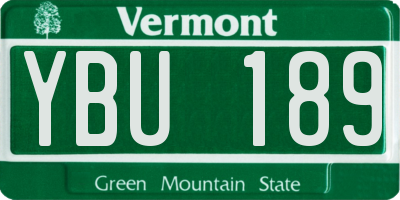 VT license plate YBU189