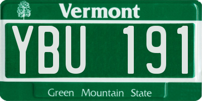 VT license plate YBU191