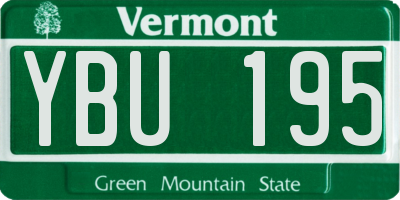 VT license plate YBU195
