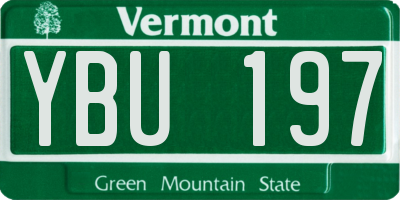 VT license plate YBU197