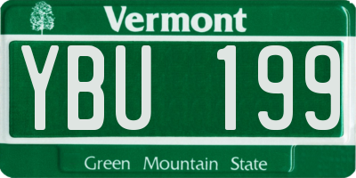 VT license plate YBU199