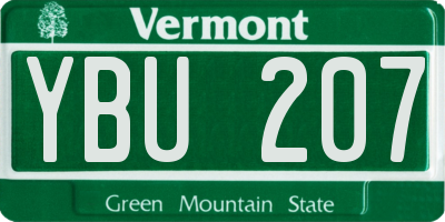 VT license plate YBU207