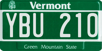 VT license plate YBU210