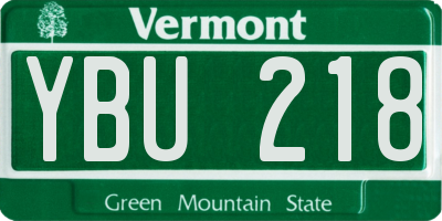 VT license plate YBU218