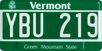 VT license plate YBU219