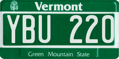 VT license plate YBU220