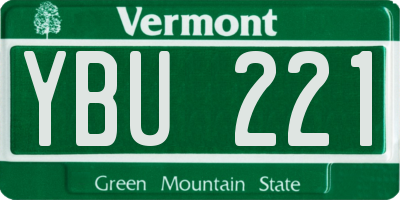 VT license plate YBU221