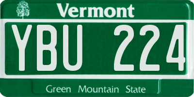 VT license plate YBU224