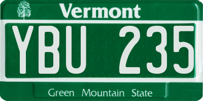 VT license plate YBU235