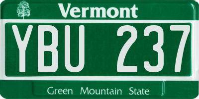 VT license plate YBU237