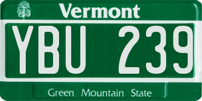 VT license plate YBU239