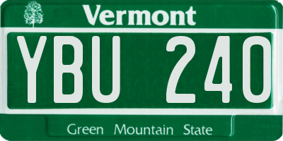 VT license plate YBU240