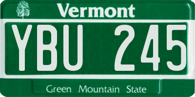 VT license plate YBU245