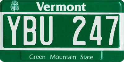 VT license plate YBU247