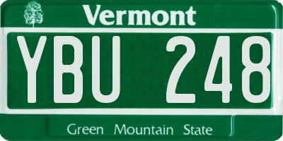 VT license plate YBU248