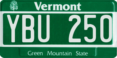 VT license plate YBU250