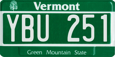 VT license plate YBU251