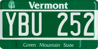 VT license plate YBU252