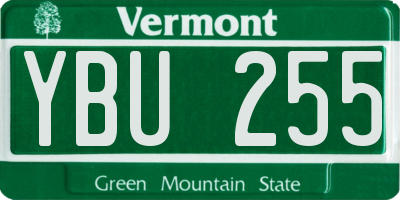 VT license plate YBU255