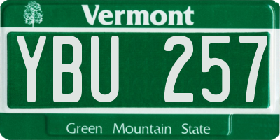 VT license plate YBU257