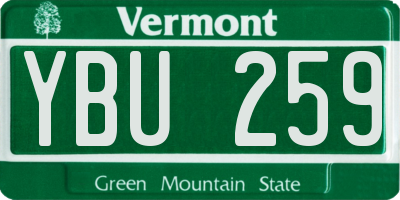 VT license plate YBU259