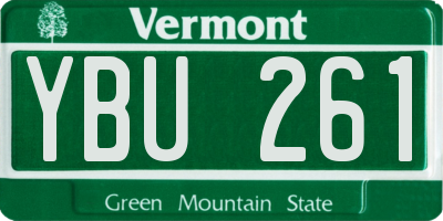 VT license plate YBU261