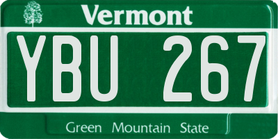 VT license plate YBU267