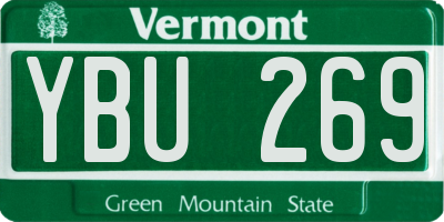 VT license plate YBU269