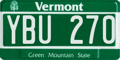 VT license plate YBU270