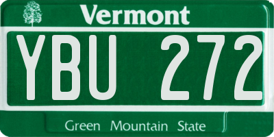VT license plate YBU272