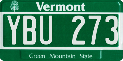 VT license plate YBU273
