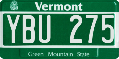 VT license plate YBU275