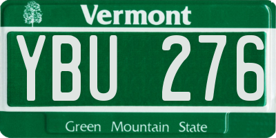 VT license plate YBU276