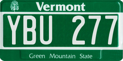 VT license plate YBU277