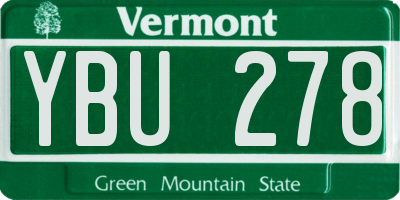 VT license plate YBU278