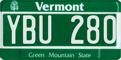 VT license plate YBU280