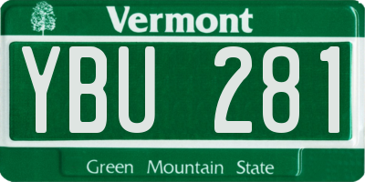VT license plate YBU281