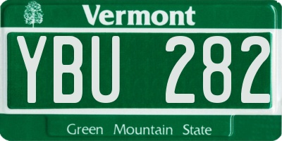 VT license plate YBU282